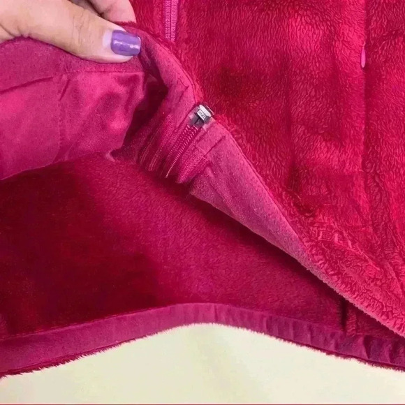 Merrell Magenta Fleece Full Zip Fuzzy Crop Neck Jacket Size M - Picture 9 of 16